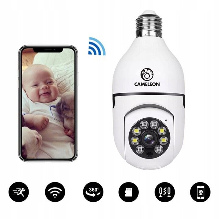 Wifi stebėjimo kamera E27, 4mp kaina ir informacija | Stebėjimo kameros | pigu.lt