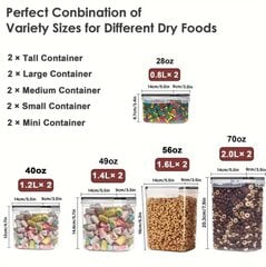 Герметичные контейнеры для хранения пищи с крышками, 10 шт. + 24 многоразовых этикеток + маркер. цена и информация | Посуда для хранения еды | pigu.lt
