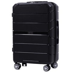 Черный чемодан CODURA среднего размера на 2 колесах. цена и информация | Чемоданы, дорожные сумки | pigu.lt