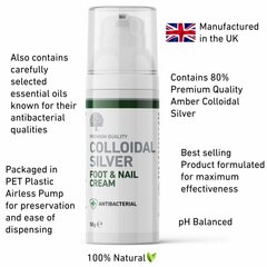 Nature's Greatest Secret Antibacterial Colloidal Silver Foot & Nail Cream, 50 g цена и информация | Кремы, лосьоны для тела | pigu.lt