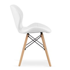 Кресло из экологичной кожи - белое x 2 цена и информация | Стулья для кухни и столовой | pigu.lt