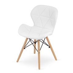 Кресло из экологичной кожи - белое x 2 цена и информация | Стулья для кухни и столовой | pigu.lt