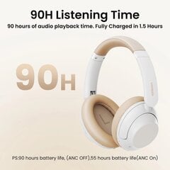 Ugreen HP202 HiTune Max5 on-ear wireless headphones with hybrid ANC noise reduction - white цена и информация | Теплая повязка на уши, черная | pigu.lt