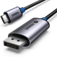 Ugreen CM556 cable with USB-C and DisplayPort 8K connectors, 3 m long - gray цена и информация | Кабели и провода | pigu.lt