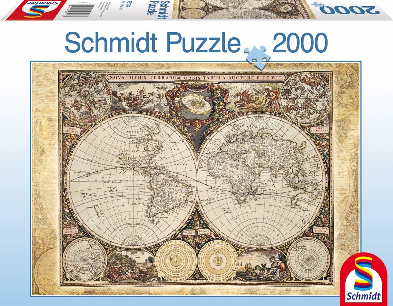 Dėlionė Istorinis pasaulio žemėlapis Schmidt Spiele, 58178, 2000d kaina ir informacija | Dėlionės (puzzle) | pigu.lt