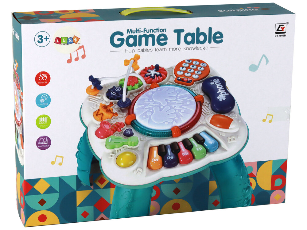 Veiklos stalas Lean Toys su garsais ir šviesomis kaina ir informacija | Žaislai kūdikiams | pigu.lt