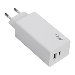 Akyga wall charger AK-CH-20 100W USB-C USB-A PD GaN 5-20V | 1.5-5A white цена и информация | Зарядные устройства для телефонов | pigu.lt