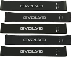 Pasipriešinimo gumų komplektas Evolve Mini Bands 5in1, 25cm, juodas цена и информация | Evolve Товары для гимнастики и фитнеса | pigu.lt