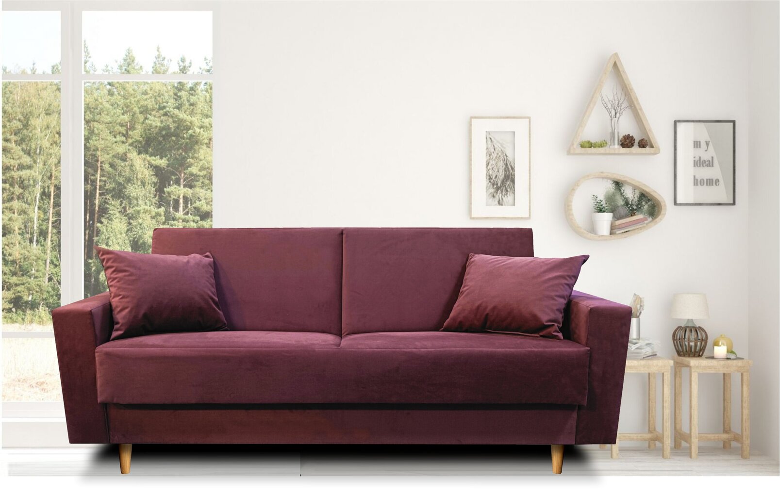 Sofa-lova Marta Fancy 63, violetinė kaina ir informacija | Sofos | pigu.lt