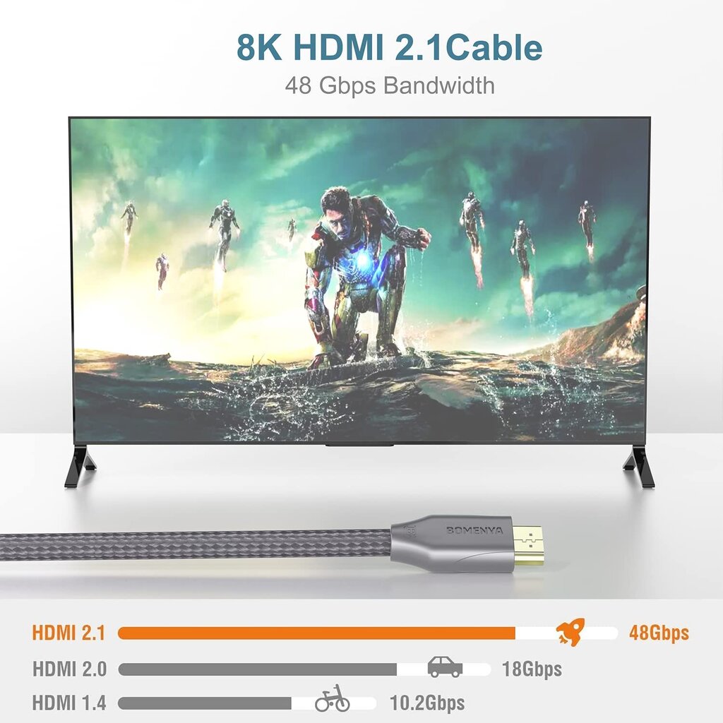 Bomenya HDMI, 5.5m kaina ir informacija | Kabeliai ir laidai | pigu.lt