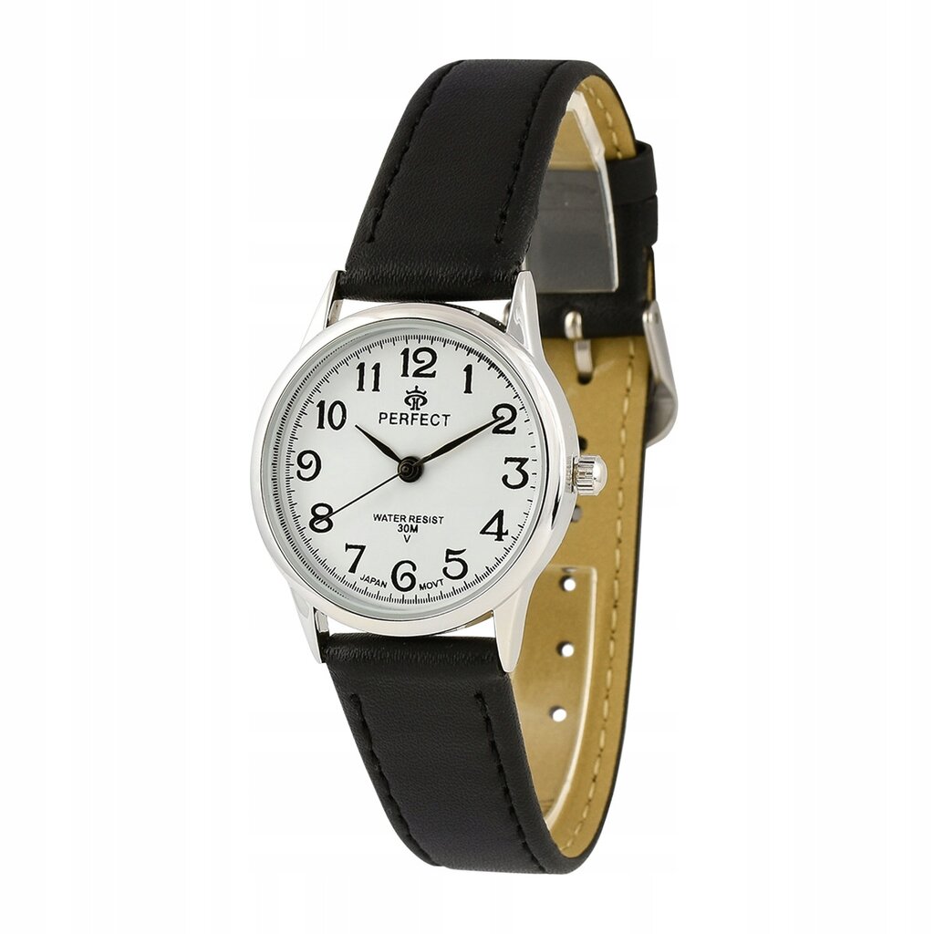 Moteriškas laikrodis kvarcinis Perfect 273 juodu odiniu dirželiu цена и информация | Moteriški laikrodžiai | pigu.lt