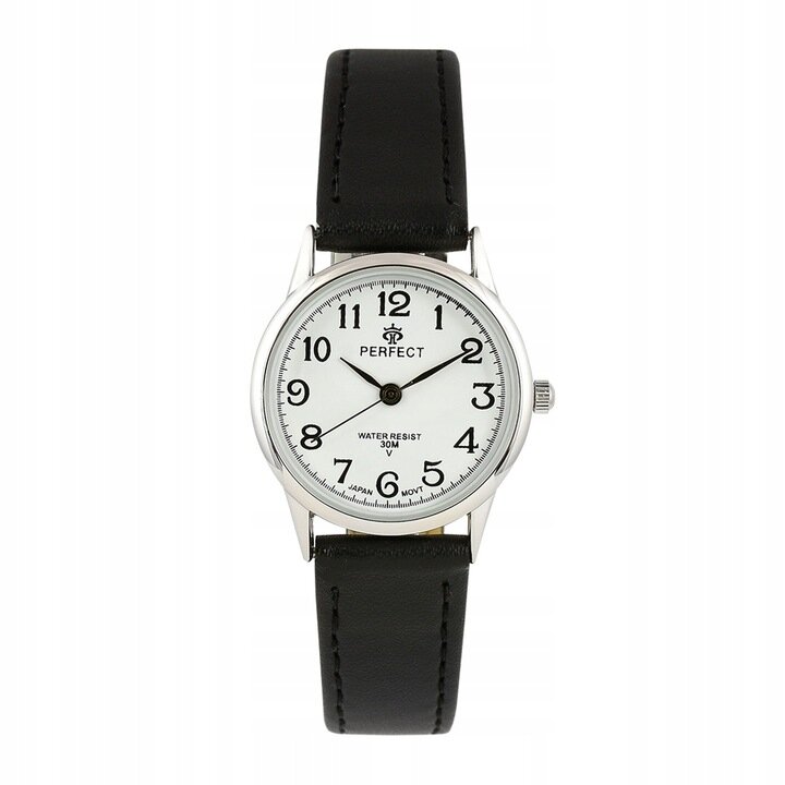 Moteriškas laikrodis kvarcinis Perfect 273 juodu odiniu dirželiu kaina ir informacija | Moteriški laikrodžiai | pigu.lt