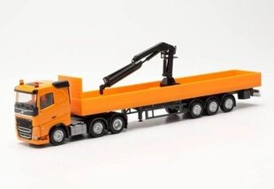 Volvo FH FD 2020 Pritschen-Sattelzug mit Ladekran und Ladung 3a/3a 316088 Herpa 1:87 kaina ir informacija | Kolekciniai modeliukai | pigu.lt