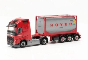 Volvo FH Gl. 20ft Tankcontainer-Sattelzug Hoyer 316316 Herpa 1:87 kaina ir informacija | Kolekciniai modeliukai | pigu.lt