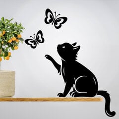 Interjero lipdukas Katė su drugeliais kaina ir informacija | Interjero lipdukai | pigu.lt