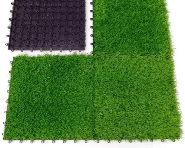 Dirbtinė žolė plytelėse 30x30cm - 2 tipo žalia spalva kaina ir informacija | Terasos grindys | pigu.lt