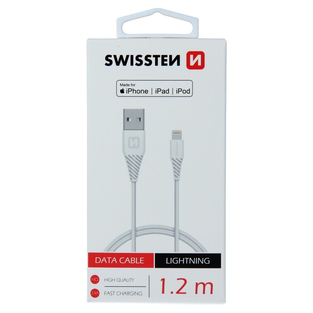 Swissten USB/Lightning, 1.2 m kaina ir informacija | Kabeliai ir laidai | pigu.lt