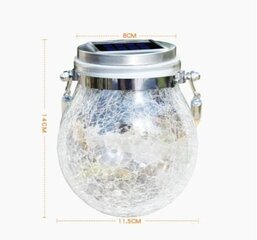 Lauko LED šviestuvas Garden Solar Lantern/ Hanging Solar, L dydis, baltas цена и информация | Уличные светильники | pigu.lt