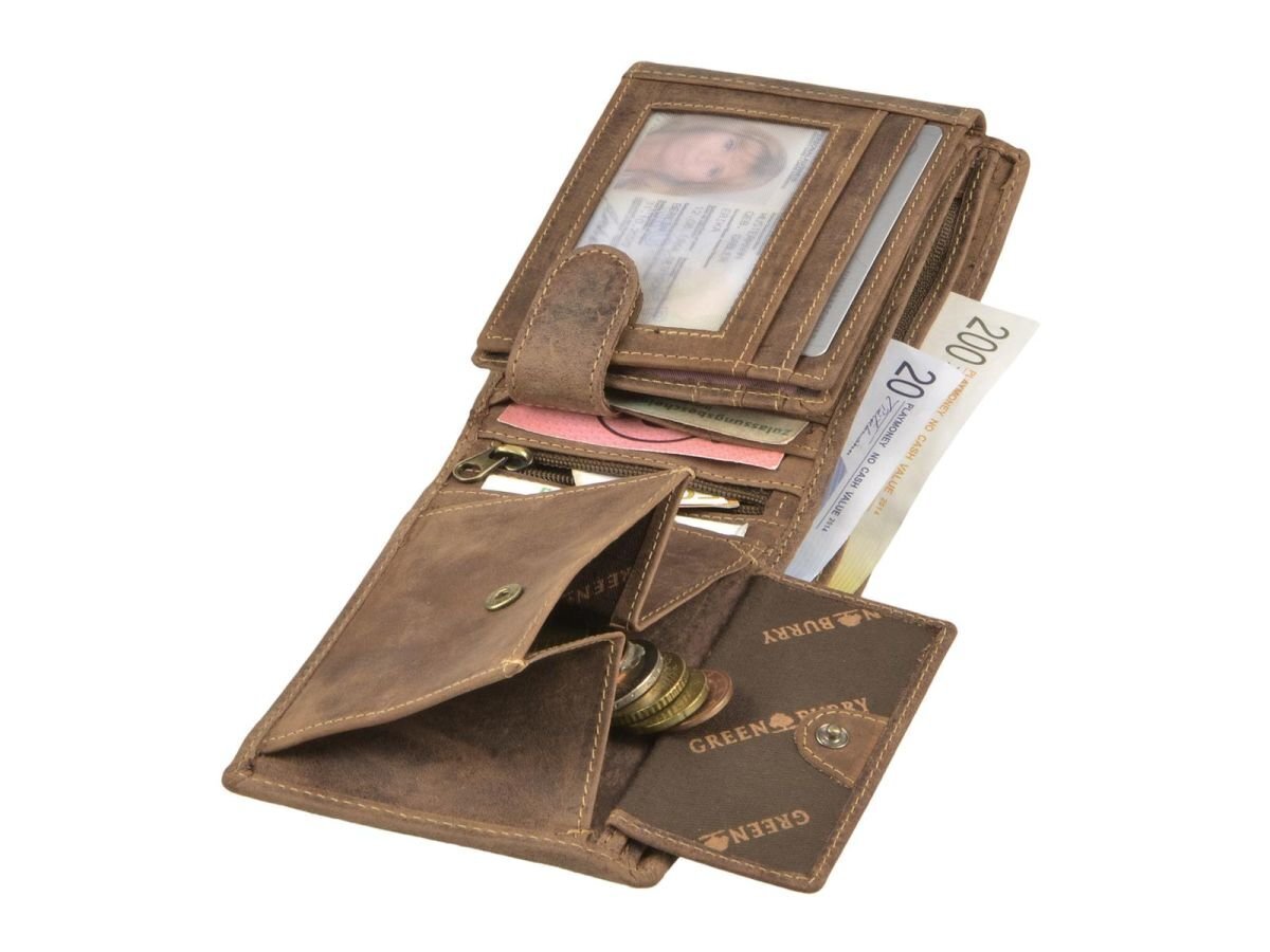 Odinė piniginė vyrams GreenBurry Vintage 2796E-25 kaina ir informacija | Vyriškos piniginės, kortelių dėklai | pigu.lt