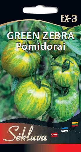 Valgomieji pomidorai Green Zebra kaina ir informacija | Daržovių, uogų sėklos | pigu.lt