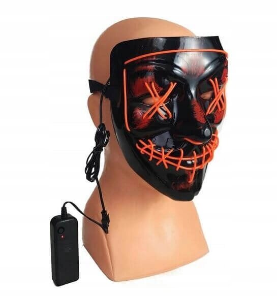 Veido kaukė, LED šviečianti kaina ir informacija | Karnavaliniai kostiumai | pigu.lt