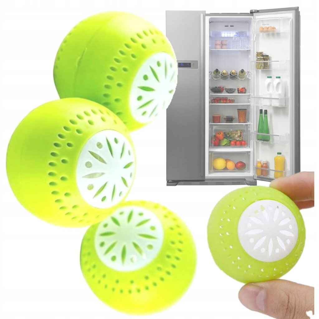 Kvapą sugeriantys šaldytuvo kamuoliukai, 3 vnt. kaina ir informacija | Virtuvės įrankiai | pigu.lt