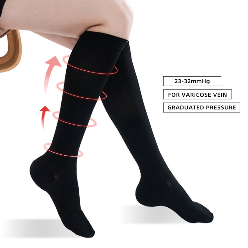 Kompresinės kojinės unisex PanoramaGoods, juodos цена и информация | Moteriškos kojinės | pigu.lt