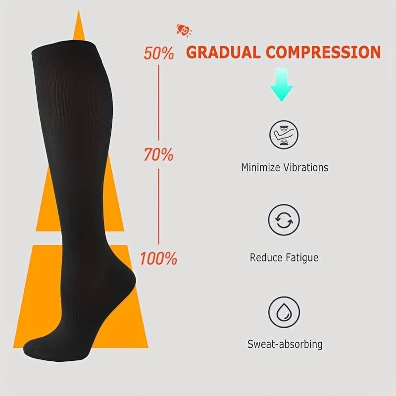 Kompresinės kojinės unisex PanoramaGoods, juodos kaina ir informacija | Moteriškos kojinės | pigu.lt
