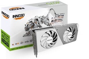 Inno3D GeForce RTX 4070 Super Twin X2 OC White (N407S2-126XX-186162W) kaina ir informacija | Vaizdo plokštės (GPU) | pigu.lt