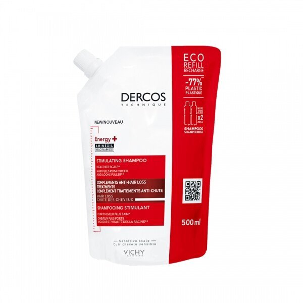 Stiprinantis šampūnas Vichy Dercos ECO Refill Energy+, 500 ml kaina ir informacija | Šampūnai | pigu.lt