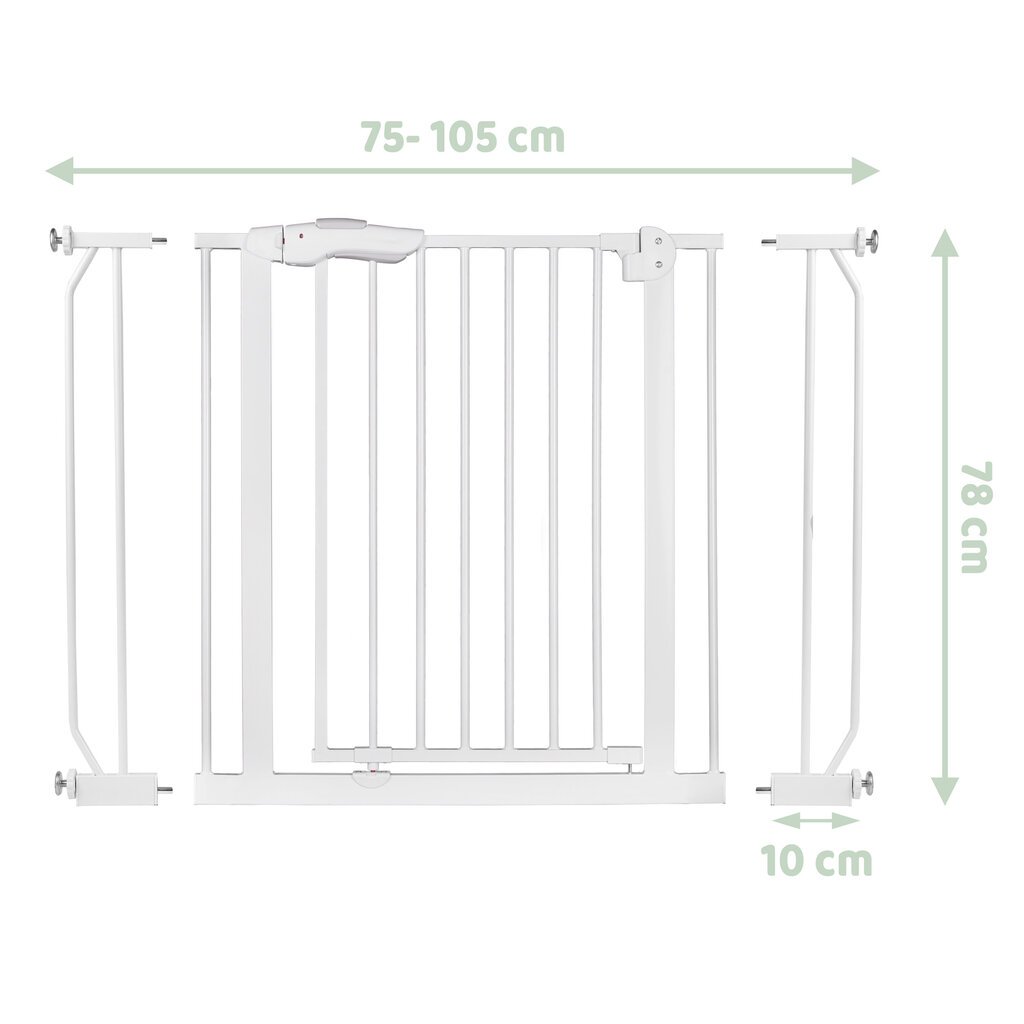 Saugos varteliai Nukido, 75-105 cm, white kaina ir informacija | Saugos varteliai, apsaugos | pigu.lt