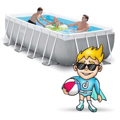 Открытый бассейн, 17in1, 400 x 200 x 100 см + пузырьковый аппарат цена и информация | Бассейны | pigu.lt