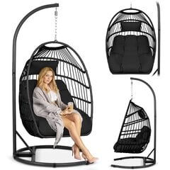 Подвесное садовое кресло с серыми подушками Luisiana, черный цена и информация |  Садовые стулья, кресла, пуфы | pigu.lt
