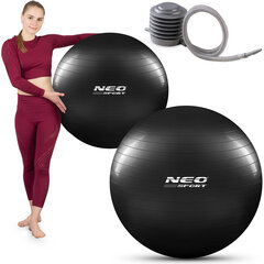 Gimnastikos kamuolys Neo Sport, 75 cm, juodas kaina ir informacija | Gimnastikos kamuoliai | pigu.lt