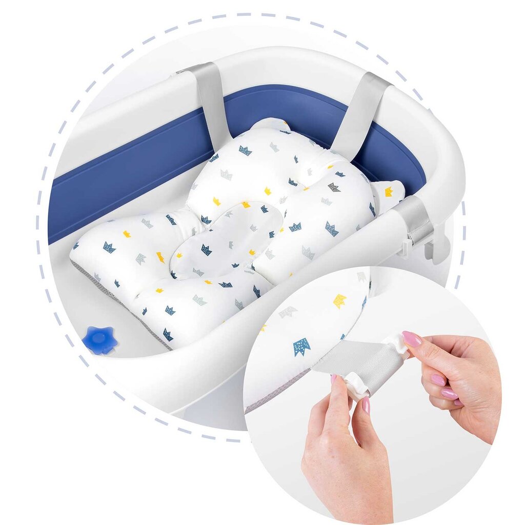 Kūdikių vonios pagalvėlė Ricokids, balta/mėlyna kaina ir informacija | Maudynių priemonės | pigu.lt