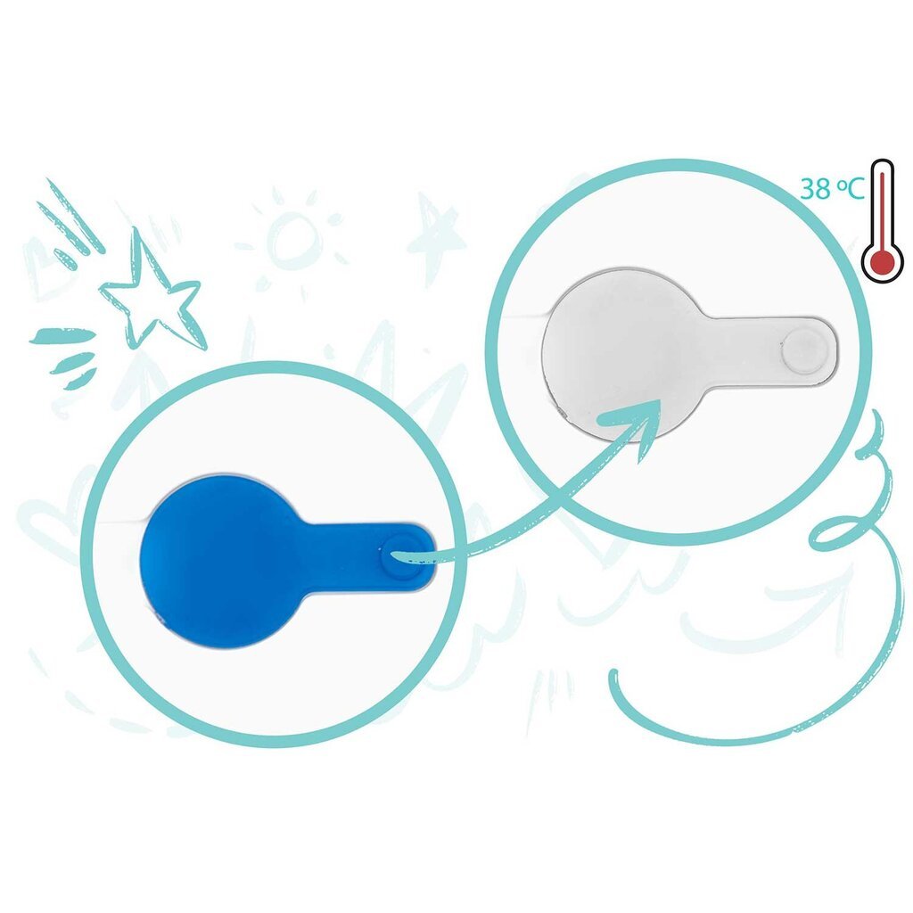 Kūdikių vonelė su termometru Ricokids, balta/mėlyna kaina ir informacija | Maudynių priemonės | pigu.lt