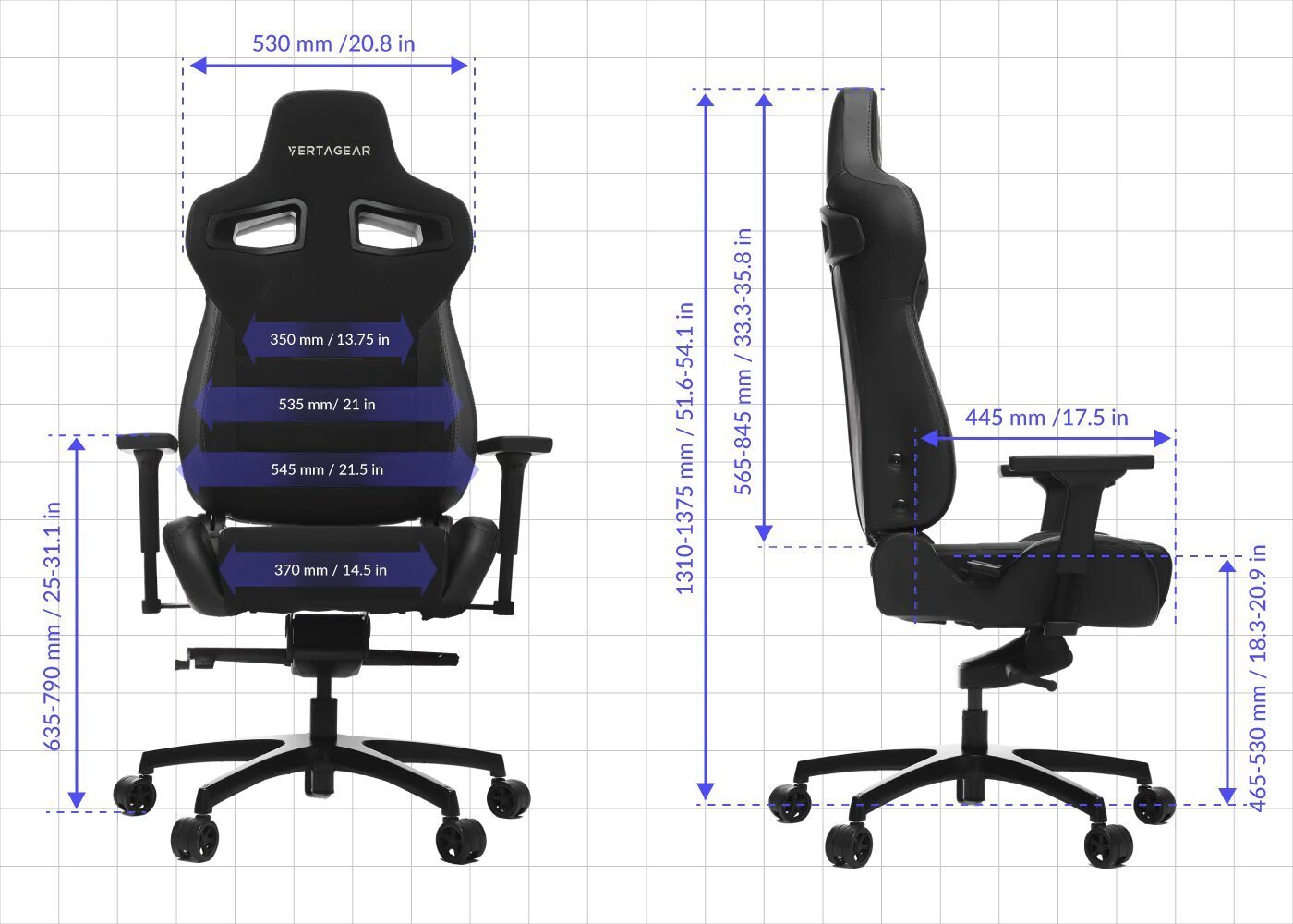 Žaidimų kėdė Vertagear VG-PL4500, juoda/violetinė цена и информация | Biuro kėdės | pigu.lt