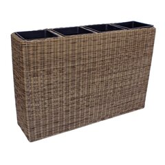 Цветочный ящик Wicker, 89x24xH60 см, светло-коричневый цена и информация | Горшки | pigu.lt