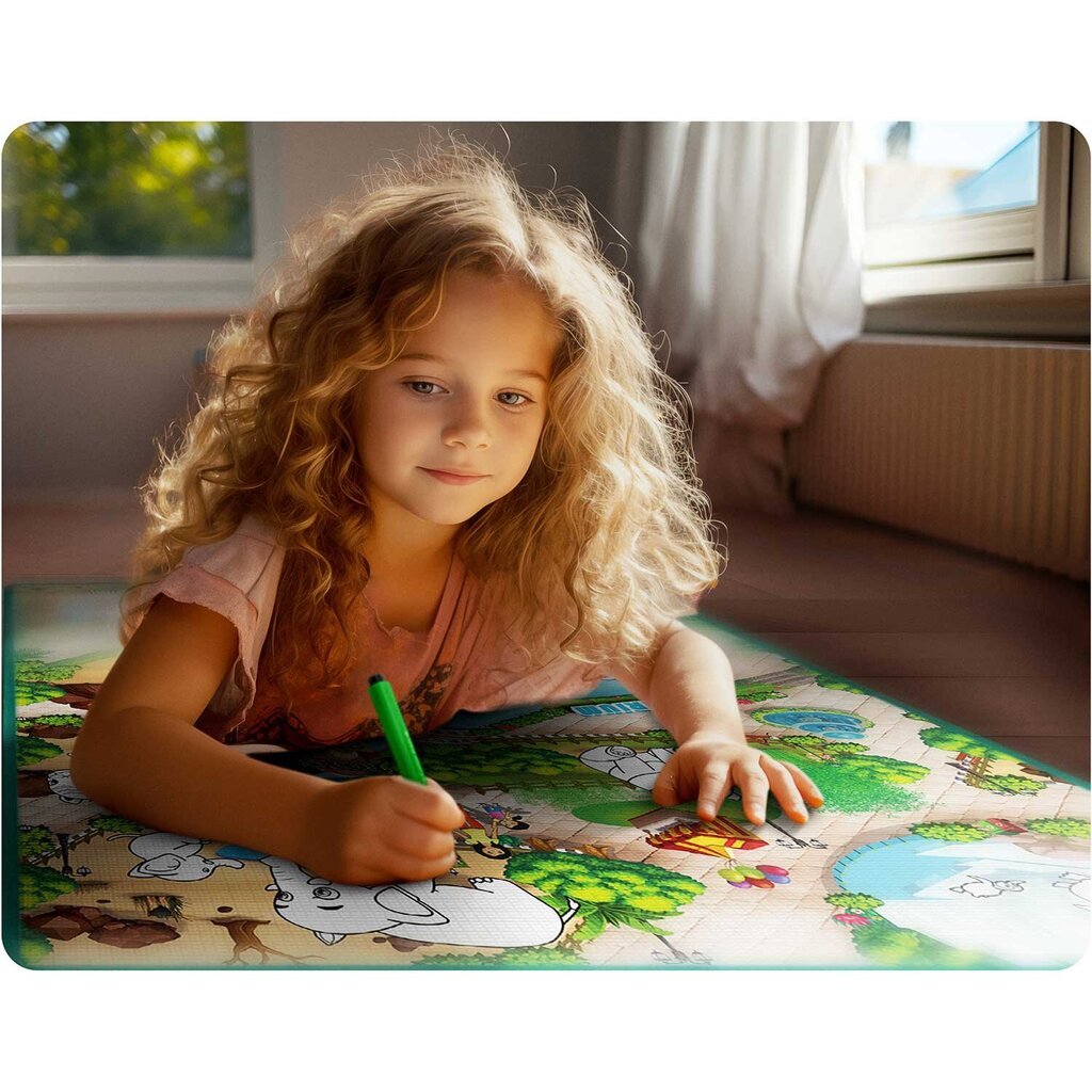 Spalvinimo kilimėlis vaikams, 120 cm. x 90 cm. x 0,3 cm. kaina ir informacija | Žaislai kūdikiams | pigu.lt