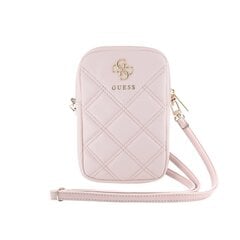 Guess PU Quilted 4G Metal Logo Wallet Phone Bag Zipper Black цена и информация | Чехлы для телефонов | pigu.lt