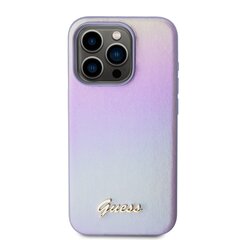 Guess PU Leather Iridescent Metal Script Case for iPhone 15 Pro Gold цена и информация | Чехлы для телефонов | pigu.lt