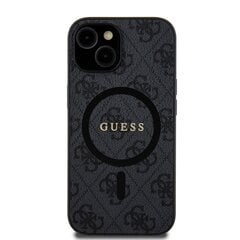 Guess PU Leather 4G Colored Ring MagSafe Case for iPhone 15 Pro Max Black цена и информация | Чехлы для телефонов | pigu.lt