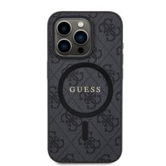 Чехол Guess PU Leather 4G Colored Ring MagSafe для iPhone 15 Pro Black цена и информация | Чехлы для телефонов | pigu.lt