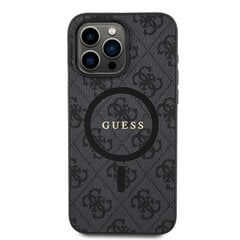 Guess PU Leather 4G Colored Ring MagSafe Case for iPhone 15 Pro Max Black цена и информация | Guess Мобильные телефоны, Фото и Видео | pigu.lt