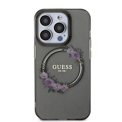 Guess PC|TPU Flowers Ring Glossy Logo MagSafe Case for iPhone 15 Pro Transparent цена и информация | Чехлы для телефонов | pigu.lt