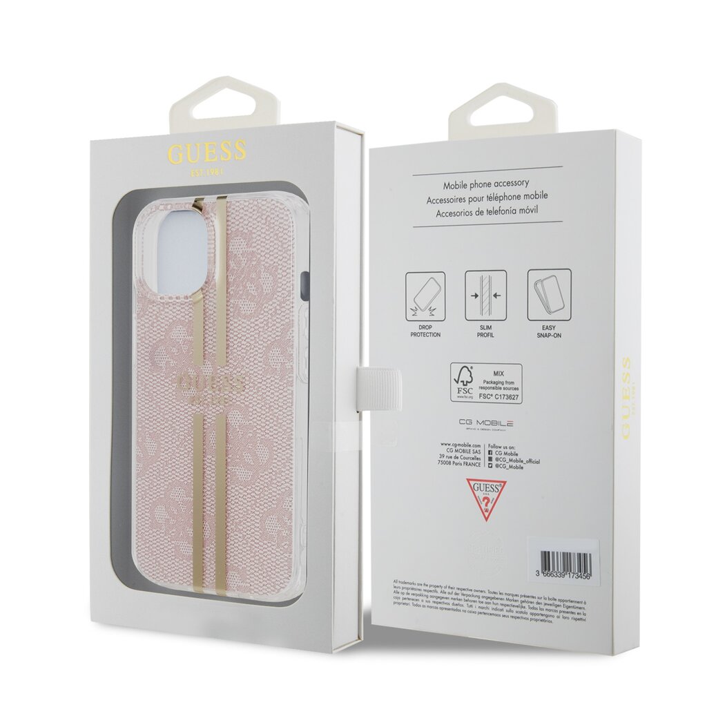 Guess IML 4G Gold Stripe Case kaina ir informacija | Telefono dėklai | pigu.lt