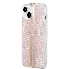 Guess IML 4G Gold Stripe Case for iPhone 15 Black цена и информация | Чехлы для телефонов | pigu.lt