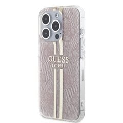 Guess IML 4G Gold Stripe Case for iPhone 15 Black цена и информация | Чехлы для телефонов | pigu.lt