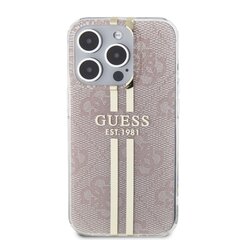 Guess IML 4G Gold Stripe Case for iPhone 15 Black цена и информация | Чехлы для телефонов | pigu.lt