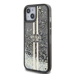 Guess PC|TPU Liquid Glitter Gold Stripe Case for iPhone 15 Transparent цена и информация | Чехлы для телефонов | pigu.lt